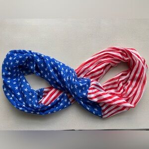 Patriotic American Flag Stars and Stripes Infinity Scarf